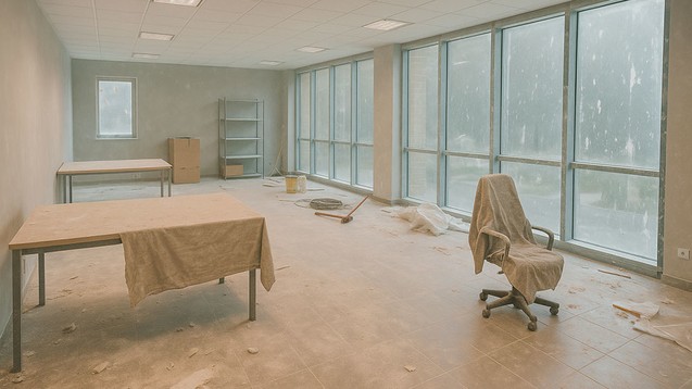 Limpieza fin de obras en oficina